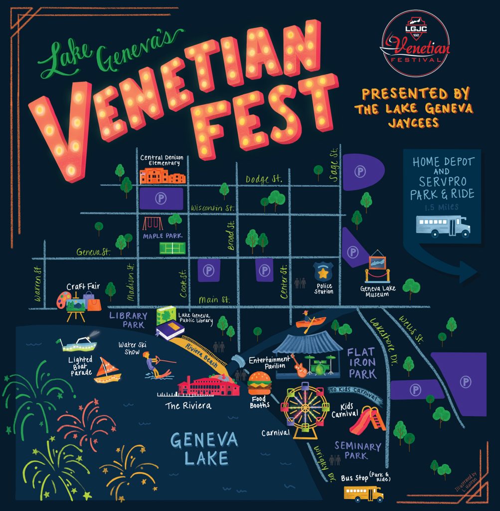 Parking for Lake Geneva Jaycees Venetian Festival